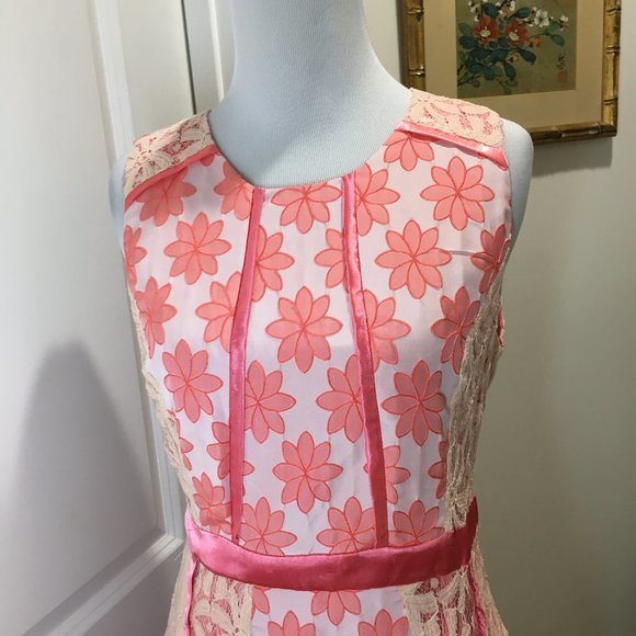 Perfect Satin/Floral Lace Dress - Picture 3 of 12